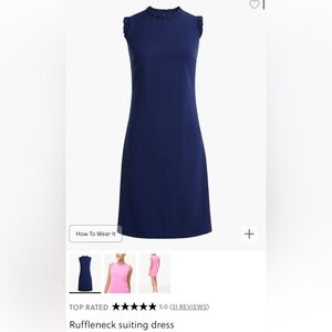 J Crew Ruffle Neck Suiting Dress